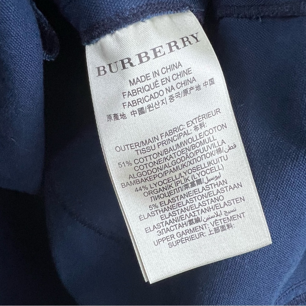 Burberry Brit Shirt Dress Dark Blue Short Sleeve Cotton Size Small - Picture 4 of 7